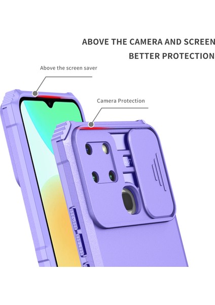 Infinix Smart 6 Kayar Kamera Kapaklı Sağlam Standı Telefon Kılıfı (Yurt Dışından)
