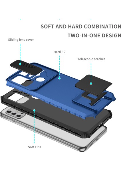 Motorola Moto G30 / G10 Kayar Kamera Kapaklı Sağlam Standı Telefon Kılıfı (Yurt Dışından)