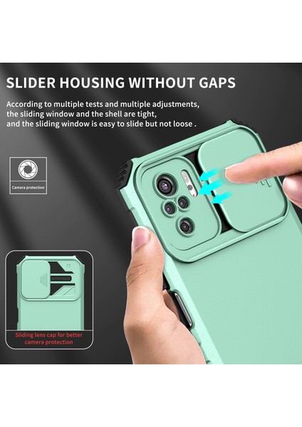 Xiaomi Redmi Note 10S / Note 10 4g Kayar Kamera Kapaklı Sağlam Standı Telefon Kılıfı (Yurt Dışından)