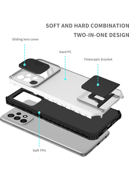 Samsung Galaxy A72 5g / A72 4g Kayar Kamera Kapaklı Sağlam Standı Telefon Kılıfı (Yurt Dışından)