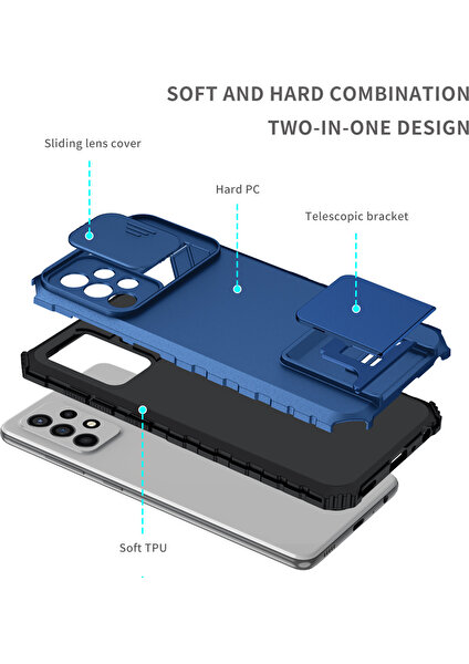 Samsung Galaxy A52S 5g / A52 5g / A52 4g Kayar Kamera Kapaklı Sağlam Standı Telefon Kılıfı (Yurt Dışından)
