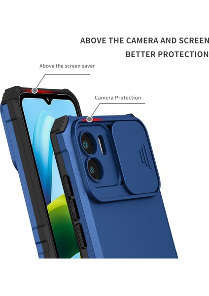 Xiaomi Redmi A1 Kayar Kamera Kapaklı Sağlam Standı Telefon Kılıfı (Yurt Dışından) modelleri