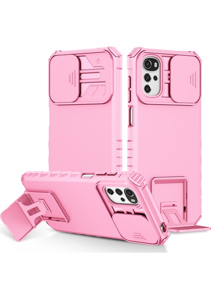 Motorola Moto G22 Kayar Kamera Kapaklı Sağlam Standı Telefon Kılıfı (Yurt Dışından)