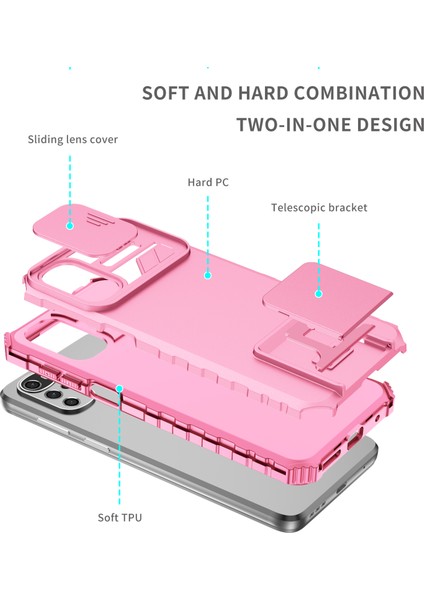 Motorola Moto G22 Kayar Kamera Kapaklı Sağlam Standı Telefon Kılıfı (Yurt Dışından) fırsatları