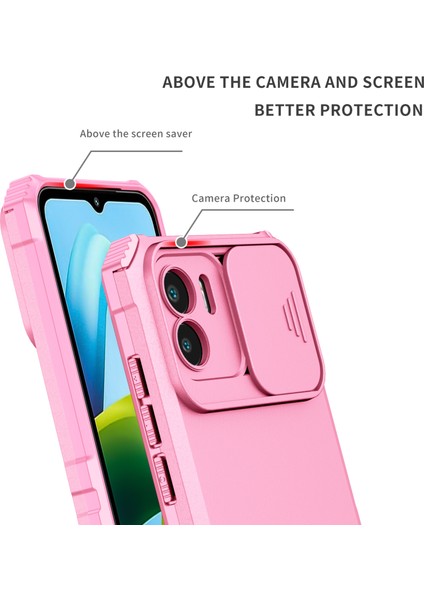 Xiaomi Redmi A1 Kayar Kamera Kapaklı Sağlam Standı Telefon Kılıfı (Yurt Dışından) modelleri