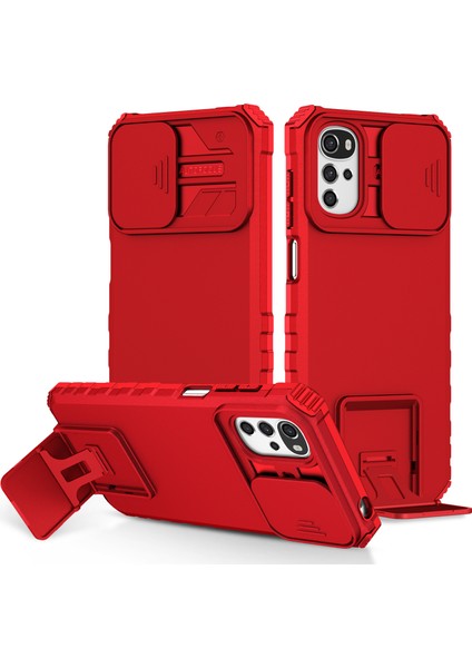 Motorola Moto G22 Kayar Kamera Kapaklı Sağlam Standı Telefon Kılıfı (Yurt Dışından)