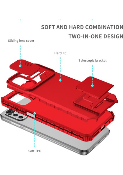 Motorola Moto G22 Kayar Kamera Kapaklı Sağlam Standı Telefon Kılıfı (Yurt Dışından) fırsatları