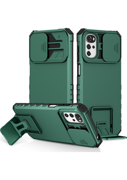 Motorola Moto G22 Kayar Kamera Kapaklı Sağlam Standı Telefon Kılıfı (Yurt Dışından)
