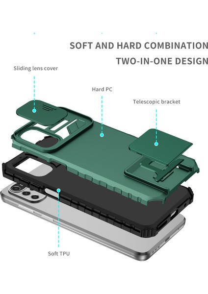 Motorola Moto G22 Kayar Kamera Kapaklı Sağlam Standı Telefon Kılıfı (Yurt Dışından) fırsatları