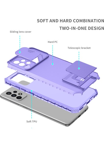 Samsung Galaxy A52S 5g / A52 5g / A52 4g Kayar Kamera Kapaklı Sağlam Standı Telefon Kılıfı (Yurt Dışından)