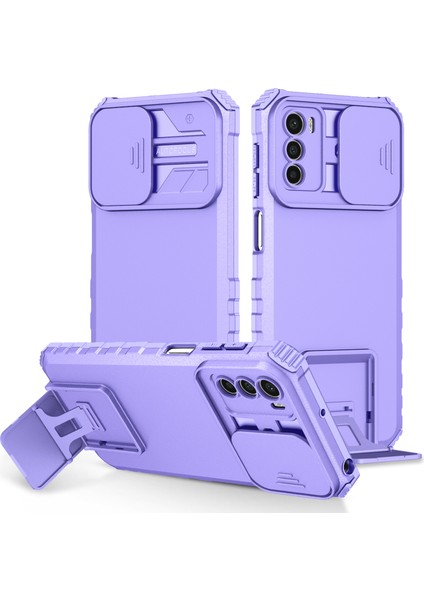 Motorola Moto G42 Kayar Kamera Kapaklı Sağlam Standı Telefon Kılıfı (Yurt Dışından)