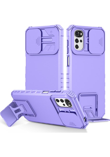 Motorola Moto G22 Kayar Kamera Kapaklı Sağlam Standı Telefon Kılıfı (Yurt Dışından)