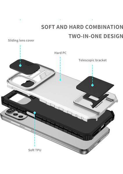 Motorola Moto G22 Kayar Kamera Kapaklı Sağlam Standı Telefon Kılıfı (Yurt Dışından) fırsatları