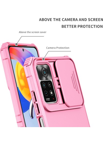 Xiaomi Redmi Note 11S / Note 11 4g Kayar Kamera Kapaklı Sağlam Standı Telefon Kılıfı (Yurt Dışından)