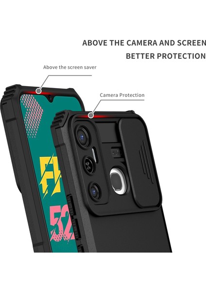 Infinix Hot 11 Kayar Kamera Kapaklı Sağlam Standı Telefon Kılıfı (Yurt Dışından)