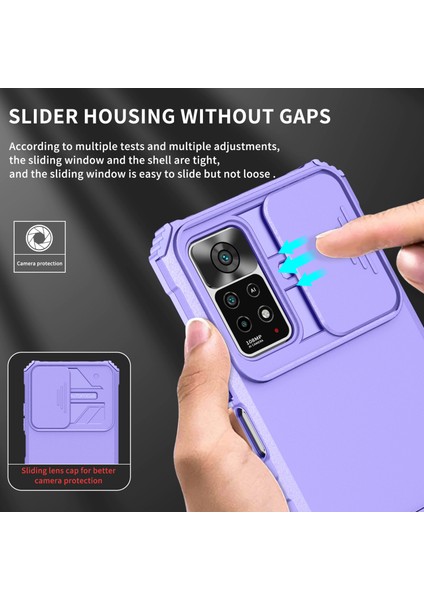 Xiaomi Redmi Note 11S / Note 11 4g Kayar Kamera Kapaklı Sağlam Standı Telefon Kılıfı (Yurt Dışından)