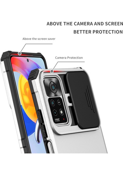 Xiaomi Redmi Note 11S / Note 11 4g Kayar Kamera Kapaklı Sağlam Standı Telefon Kılıfı (Yurt Dışından)