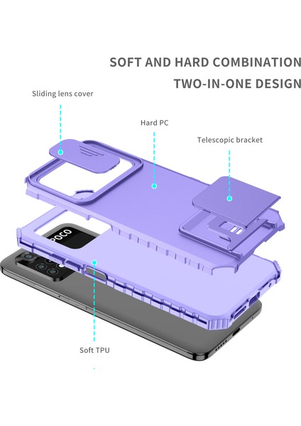 Xiaomi Poco M4 Pro 4g Kayar Kamera Kapaklı Sağlam Standı Telefon Kılıfı (Yurt Dışından) fırsatları