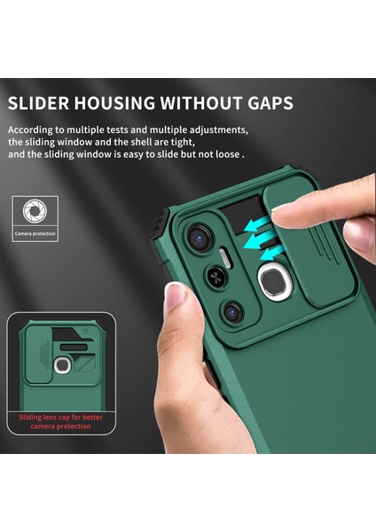 Infinix Hot 11 Kayar Kamera Kapaklı Sağlam Standı Telefon Kılıfı (Yurt Dışından)