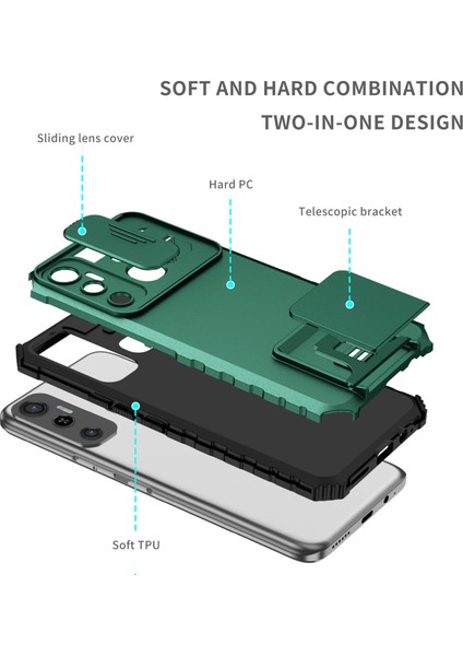 Infinix Hot 11 Kayar Kamera Kapaklı Sağlam Standı Telefon Kılıfı (Yurt Dışından)