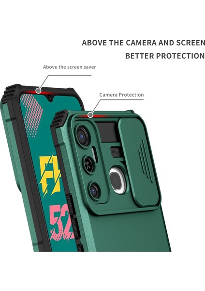 Infinix Hot 11 Kayar Kamera Kapaklı Sağlam Standı Telefon Kılıfı (Yurt Dışından)