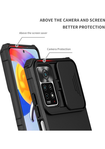Xiaomi Redmi Note 11S / Note 11 4g Kayar Kamera Kapaklı Sağlam Standı Telefon Kılıfı (Yurt Dışından)