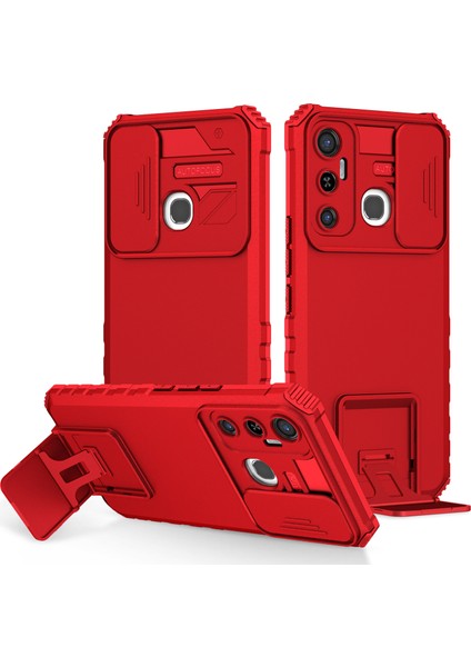 Infinix Hot 11 Kayar Kamera Kapaklı Sağlam Standı Telefon Kılıfı (Yurt Dışından)