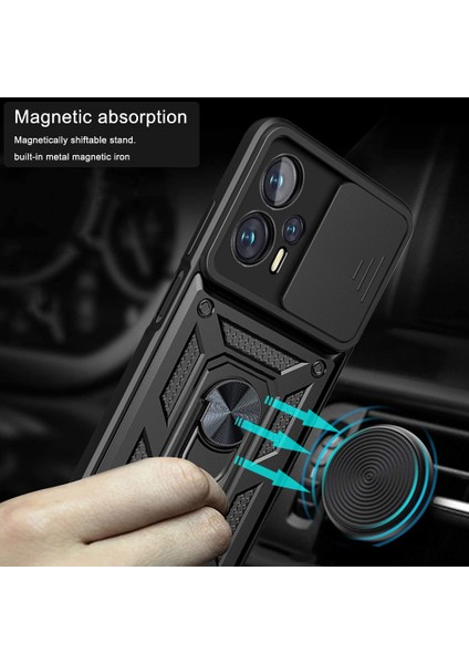 Xiaomi Poco X4 Gt Için Halka Ayaklı ve Kayar Kamera Kapaklı Telefon Kılıf (Yurt Dışından) fırsatları