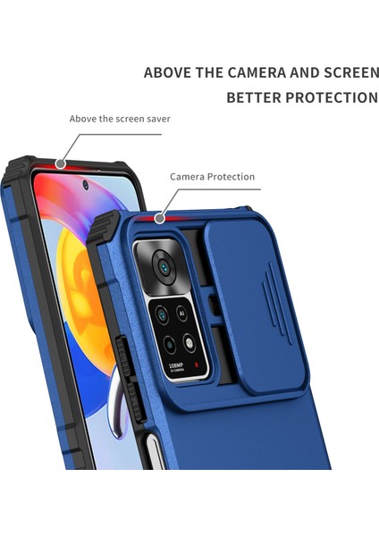 Xiaomi Redmi Note 11S / Note 11 4g Kayar Kamera Kapaklı Sağlam Standı Telefon Kılıfı (Yurt Dışından)