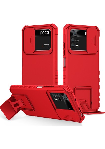 Xiaomi Poco M4 Pro 4g Kayar Kamera Kapaklı Sağlam Standı Telefon Kılıfı (Yurt Dışından)