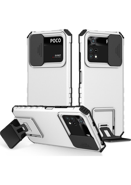 Xiaomi Poco M4 Pro 4g Kayar Kamera Kapaklı Sağlam Standı Telefon Kılıfı (Yurt Dışından)