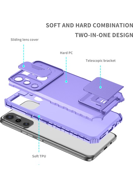 Infinix Hot 11 Kayar Kamera Kapaklı Sağlam Standı Telefon Kılıfı (Yurt Dışından)