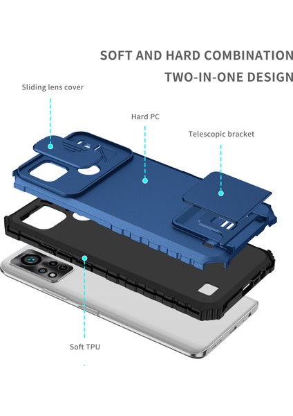 Infinix Hot 11S Nfc Kayar Kamera Kapaklı Sağlam Standı Telefon Kılıfı (Yurt Dışından)