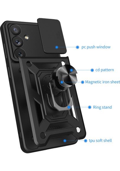 Samsung Galaxy A54 Için Halka Ayaklı ve Kayar Kamera Kapaklı Telefon Kılıf (Yurt Dışından) fırsatları