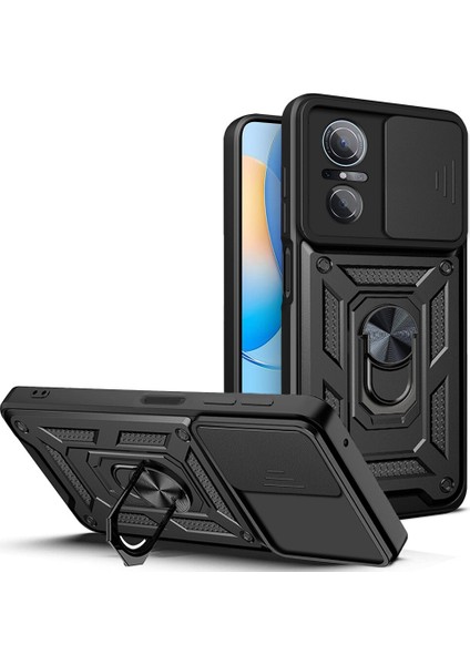 Huawei Nova 9 Se Için Halka Ayaklı ve Kayar Kamera Kapaklı Telefon Kılıf (Yurt Dışından)