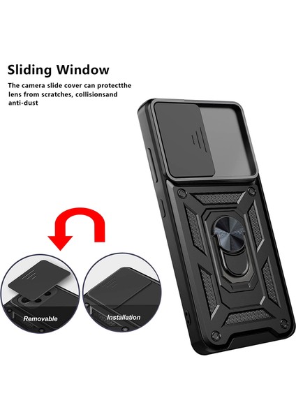 Samsung Galaxy A53 5g Için Halka Ayaklı ve Kayar Kamera Kapaklı Telefon Kılıf (Yurt Dışından) indirimleri