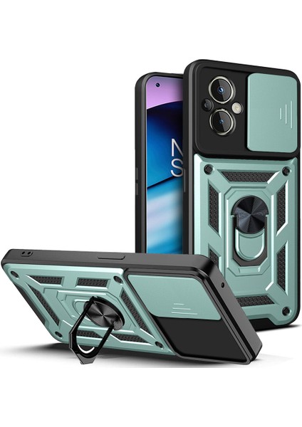 Oneplus Nord N20 5g Için Halka Ayaklı ve Kayar Kamera Kapaklı Telefon Kılıf (Yurt Dışından)
