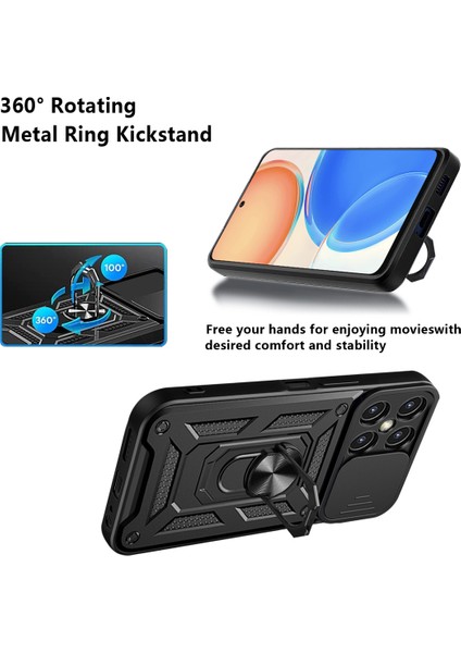 Honor X8 Için Halka Ayaklı ve Kayar Kamera Kapaklı Telefon Kılıf (Yurt Dışından) modelleri