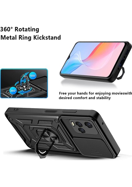 Vıvo Y21 / Y21S Için Halka Ayaklı ve Kayar Kamera Kapaklı Telefon Kılıf (Yurt Dışından) fırsatları