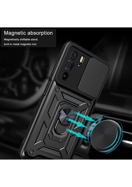 Motorola Edge 30 Pro Için Halka Ayaklı ve Kayar Kamera Kapaklı Telefon Kılıf (Yurt Dışından) modelleri