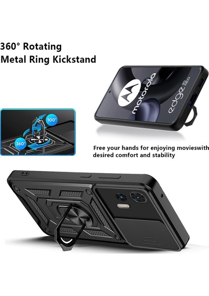 Motorola Edge 30 Neo Için Halka Ayaklı ve Kayar Kamera Kapaklı Telefon Kılıf (Yurt Dışından) indirimleri