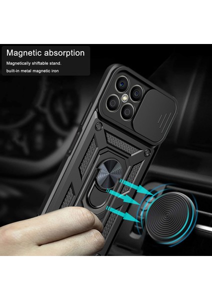 Honor X8 Için Halka Ayaklı ve Kayar Kamera Kapaklı Telefon Kılıf (Yurt Dışından) fırsatları