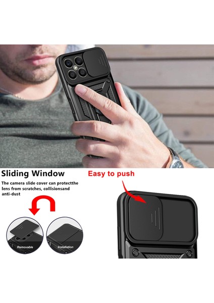 Honor X8 Için Halka Ayaklı ve Kayar Kamera Kapaklı Telefon Kılıf (Yurt Dışından) fiyatları