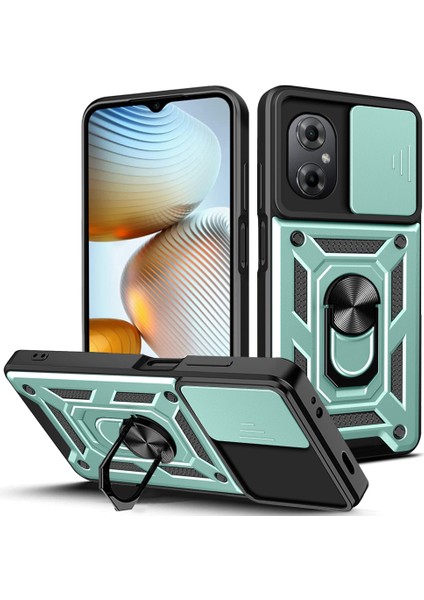 Xiaomi Poco M4 5g Için Halka Ayaklı ve Kayar Kamera Kapaklı Telefon Kılıf (Yurt Dışından)