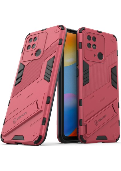 Xiaomi Redmi 10C Için Sert Pc Tpu Hibrit Düşme Önleyici Stand Telefon Kılıfı (Yurt Dışından)
