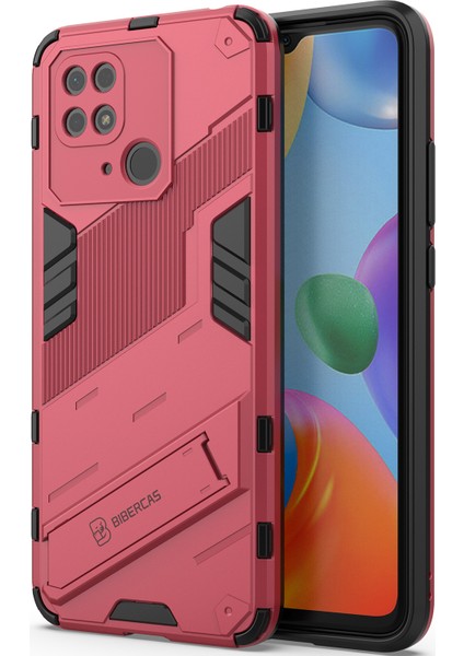 Xiaomi Redmi 10C Için Sert Pc Tpu Hibrit Düşme Önleyici Stand Telefon Kılıfı (Yurt Dışından)