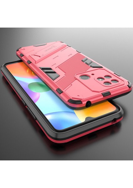 Xiaomi Redmi 10C Için Sert Pc Tpu Hibrit Düşme Önleyici Stand Telefon Kılıfı (Yurt Dışından)