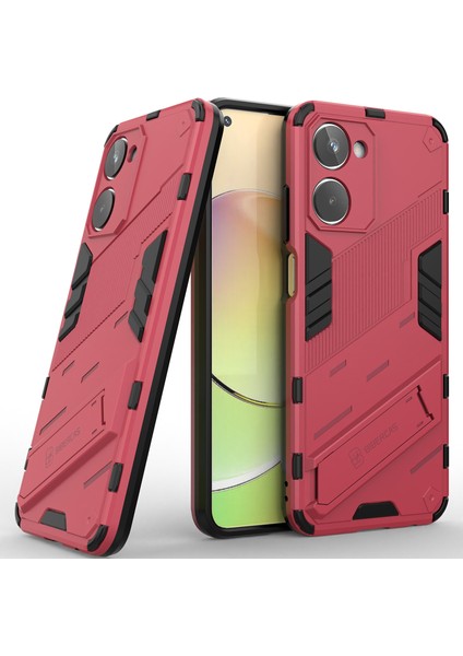 Realme 10 4g Için Sert Pc Tpu Hibrit Düşme Önleyici Stand Telefon Kılıfı (Yurt Dışından)
