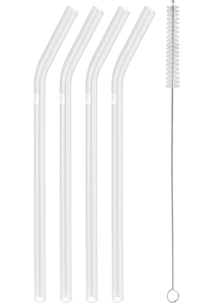 Sorrento Cam Şeffaf Pipet - Kıvrımlı