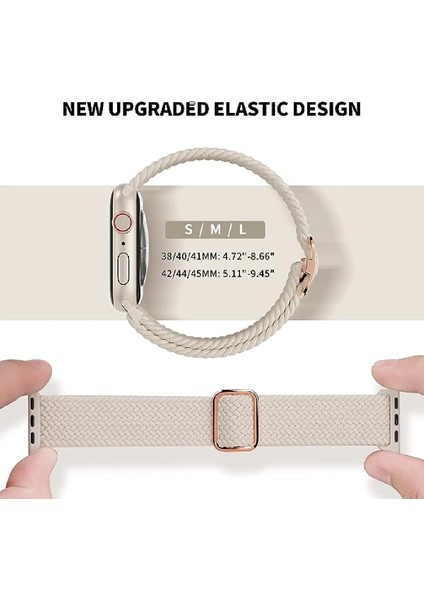 Apple Watch Uyumlu 38MM 40MM 41MM 2 Adet Set 1/2/3/4/5/6/se/7/8/9 Kordon Loop Örgülü Kordon